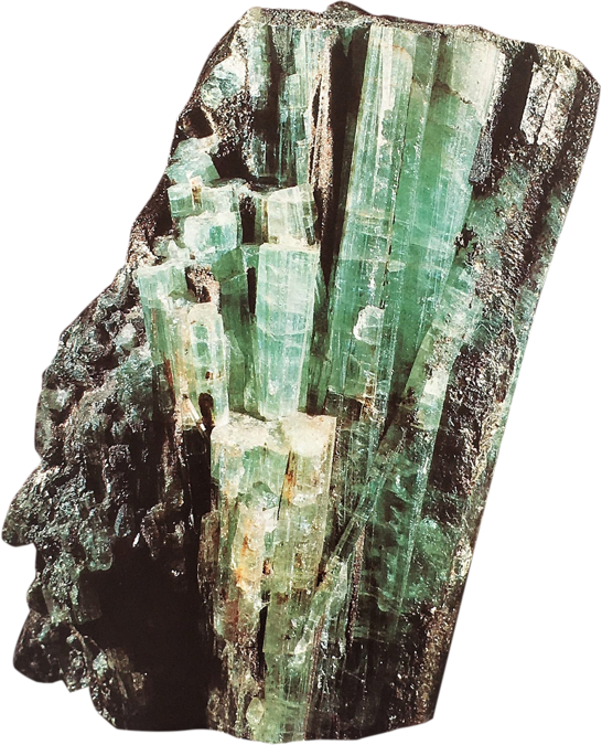 Green tourmaline crystal